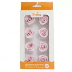 Rózsaszín cukormázas rózsák 8 db