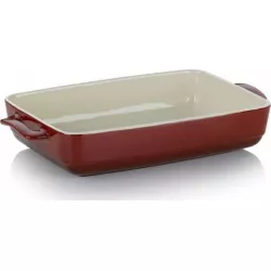 Sütőtál MÁLNIA, kerámia, piros, 22x37,5x7cm