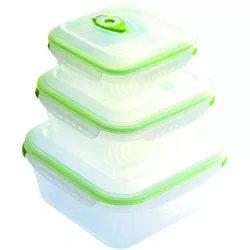 Vákuum tárolók Vac Pure négyzet alakú 0,7l + 1,5l + 3l