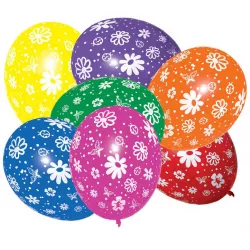 7 darab, minden színű lufi virág motívummal