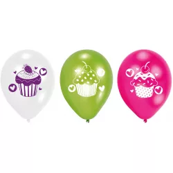 Színes cupcake lufikok 22 cm 6 db