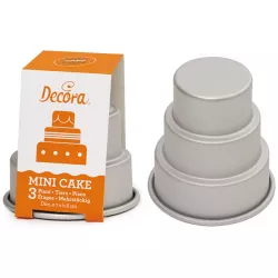3-lépes mini tortaforma, 7x8 cm