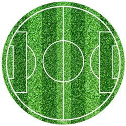 Fondános süteményre papír futballpálya 20 cm