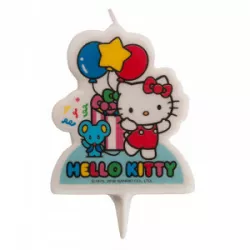 Lufikos gyertya Hello Kitty tortára 7 cm egérrel és lufikkal
