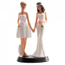 Lányos esküvői tortadísz 20 cm ő és ő női párok (lesbikus)