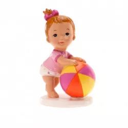 díszít figures torta kislány labdával 10x7 cm