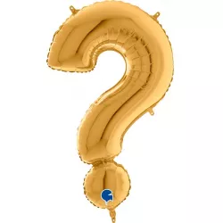 Felfújható léggömb kérdőjel 102 cm arany