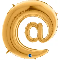 Felfújható lufi jel @ - e-mail karakter @ 102 cm arany