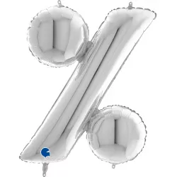 Lufis ballon százalékjel 102 cm ezüstös