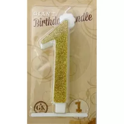 Nagy arany gyertya számmal 1 6432