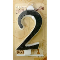 Nagy fekete gyertya, 2 db, 6443