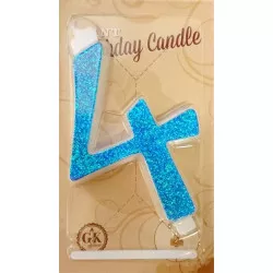 Nagy, kék gyertya, 4-es szám, 6465