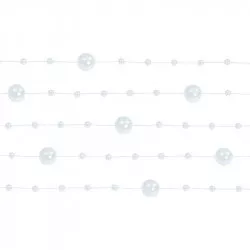 Gyöngyfüzér fehér, 130 cm (5 darab) GP1