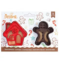 Szablon, karácsonyi ház és győri (gingerman) 8 cm