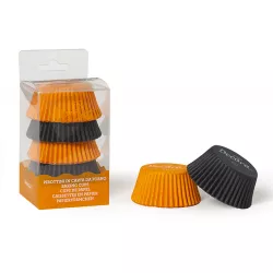 Halloween narancs-fekete muffinkosár 36 db 5x3 cm