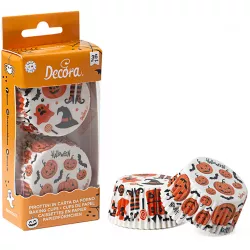 Muffinpapírok őszi tökök és denevérek mintázattal, 36 darab, 5x3 cm