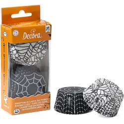 Muffinzsütemény kosárkák halloween pókhálóval 36 db 5x3 cm