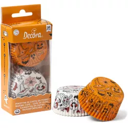 Halloween tök- és szellem formájú muffinpapírok 36 db, 5×3 cm
