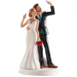 Esküvői tortadísz 20 cm SELFIE