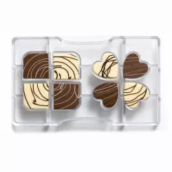 Csokoládé szív és négyszög forma 20x12x2,2 cm