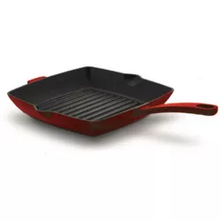 Grillserpeny vaslazott vas 26x26 cm piros