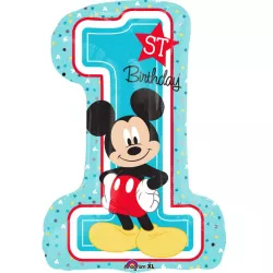 Melltartó fóliás lufi Mickey 48x71 cm szám egy