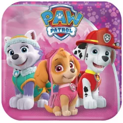 Papír tányér 8 db Paw Patrol négyzet alakú 18x18 cm