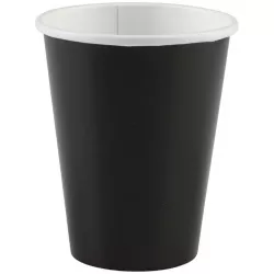 Papírpoharak, 8 db, fekete, 266 ml