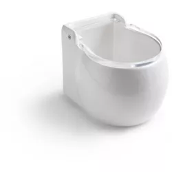Fehér kerámia tégely műanyag fedelellyel