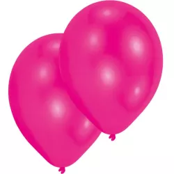 Lila készületű latex lufik sötét rózsaszínben, 10 db, 27,5 cm