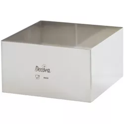 Ezüstös bevonatú, 26x26x6 cm-es tortalapátkerék négyzetes kivitelű