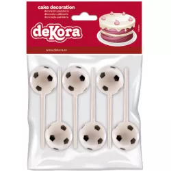 Ünnepi tortába tűzhető dísz, vagy cupcake-okhoz - futball-labdák
