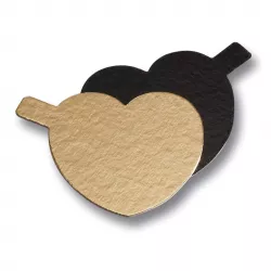 Arany-fekete szív alátét mini desszerthez 8 cm 1 db