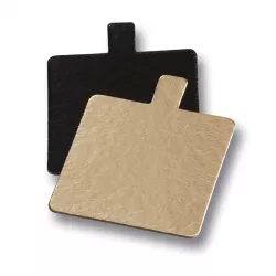 Fekete arany alapterváltozat négyszögletes minidezerthez 8 cm, 1 db