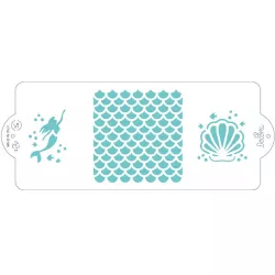 Tortasablon mintázó sablon 10x25 cm hal pikkelyei - tengeri sellő