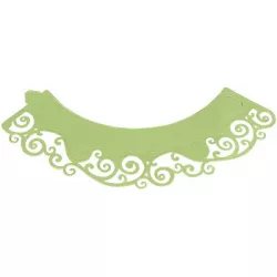 Díszes cupcake gallér 12k világos zöld