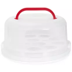 Üdítő kerek műanyag doboz tortához és cupcake-okhoz, 30 cm