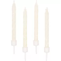 Gyertyák világos, spirálszerű 10 db 6 cm