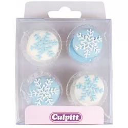 Cukorgyöngy díszítés hópelyhek 12 darab
