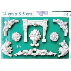 Szilikon forma díszítő motívumokkal