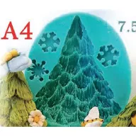 Szilikonforma — fa- és hópehely minták, 5 × 6,5 cm