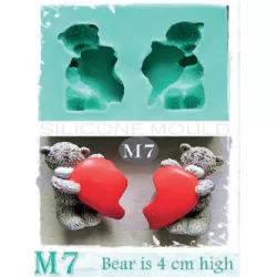 Szilikon forma medvécskéknek és félbevágott szívecskének