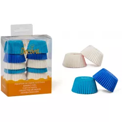 Mini kekszlikek kék-fehér muffins papírok 200 db 3,2x2,2 cm