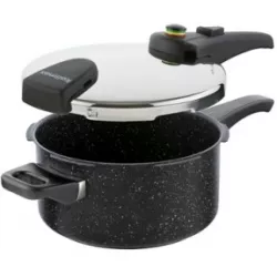 Hőnyomó szeleppel BIOMAX BIO szeleppel, átmérő 22 cm, 4,0 l űrtartalom, BLACK GRANITEC