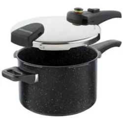 Hőnyomó szeleppel BIOMAX BIO szeleppel, átmérő 22 cm, 5.5 l űrtartalom, BLACK GRANITEC