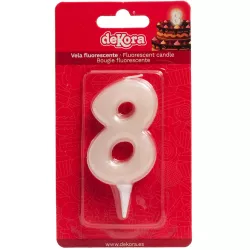 gyertya tortához nyolc számú, világít a sötétben, 6 cm