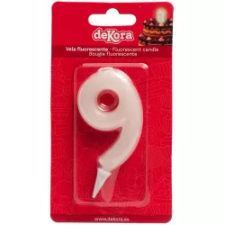 gyertya tortához szám 9 ragyog a sötétben 6 cm