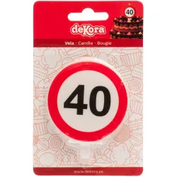 Gyertya tortára 6,3 cm közlekedési tábla 40-es számú