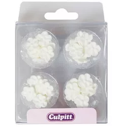 Cukorka díszítés - Fehér mini virágok - 48 db