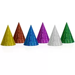 Színes hologramos party sapkák 20 darab 16 cm